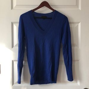 Royal blue wool v neck sweater j crew
